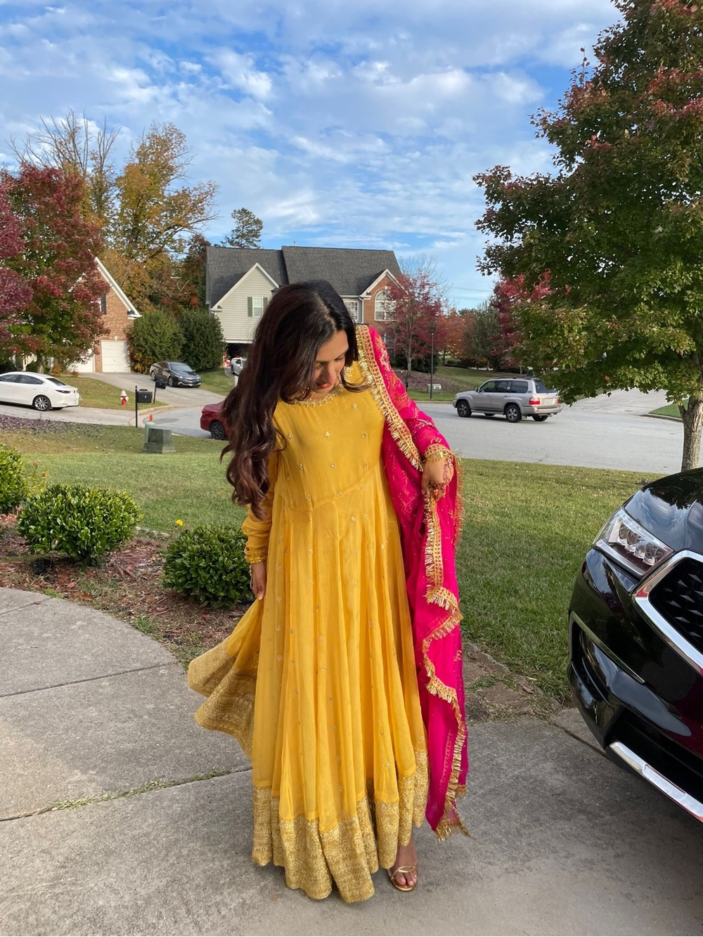 Yellow formal Pakistani outfit